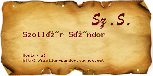 Szollár Sándor névjegykártya