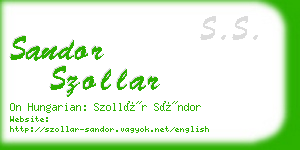 sandor szollar business card